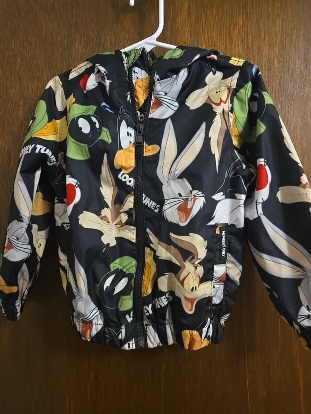 Looney Tunes Members Only full zip Hooded Jacket, size 3T Black
